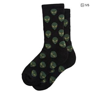 Alien Pattern Black Socks Urban Outfitters NWT